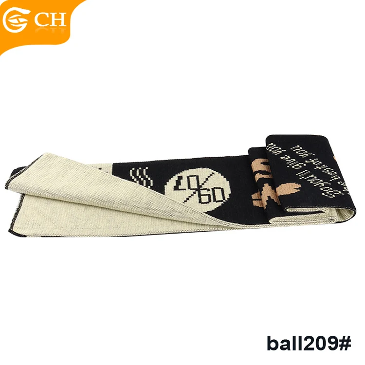 Professional Supplier Knitted Football Scarf Custom Good Quality Black Green Acrylic Winter Scarf Custom Logo Football Scarves