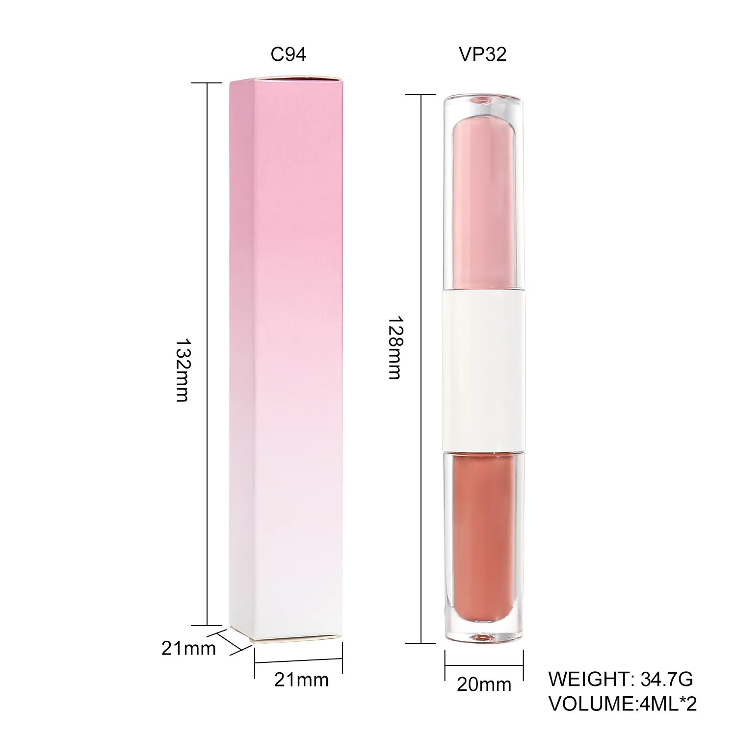 Lip Gloss Chocolate Trend Sample 7ml Low Moq women Double-sided New Materials Lip Gloss