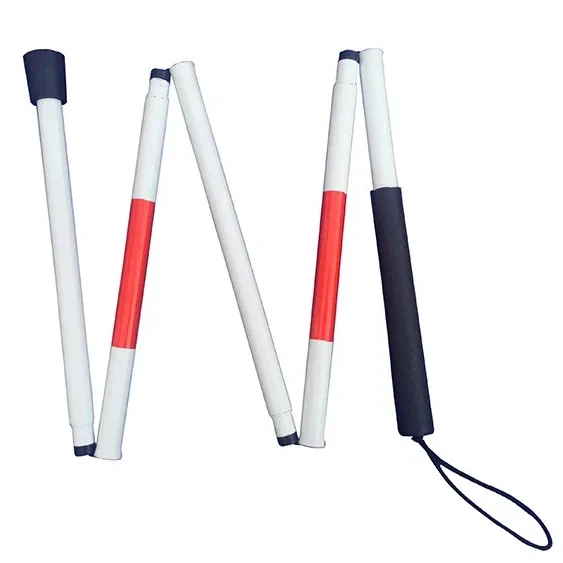 Aluminum alloy folding blind rod guide cane four sections of blind crutches portable guide stick blind walking aid