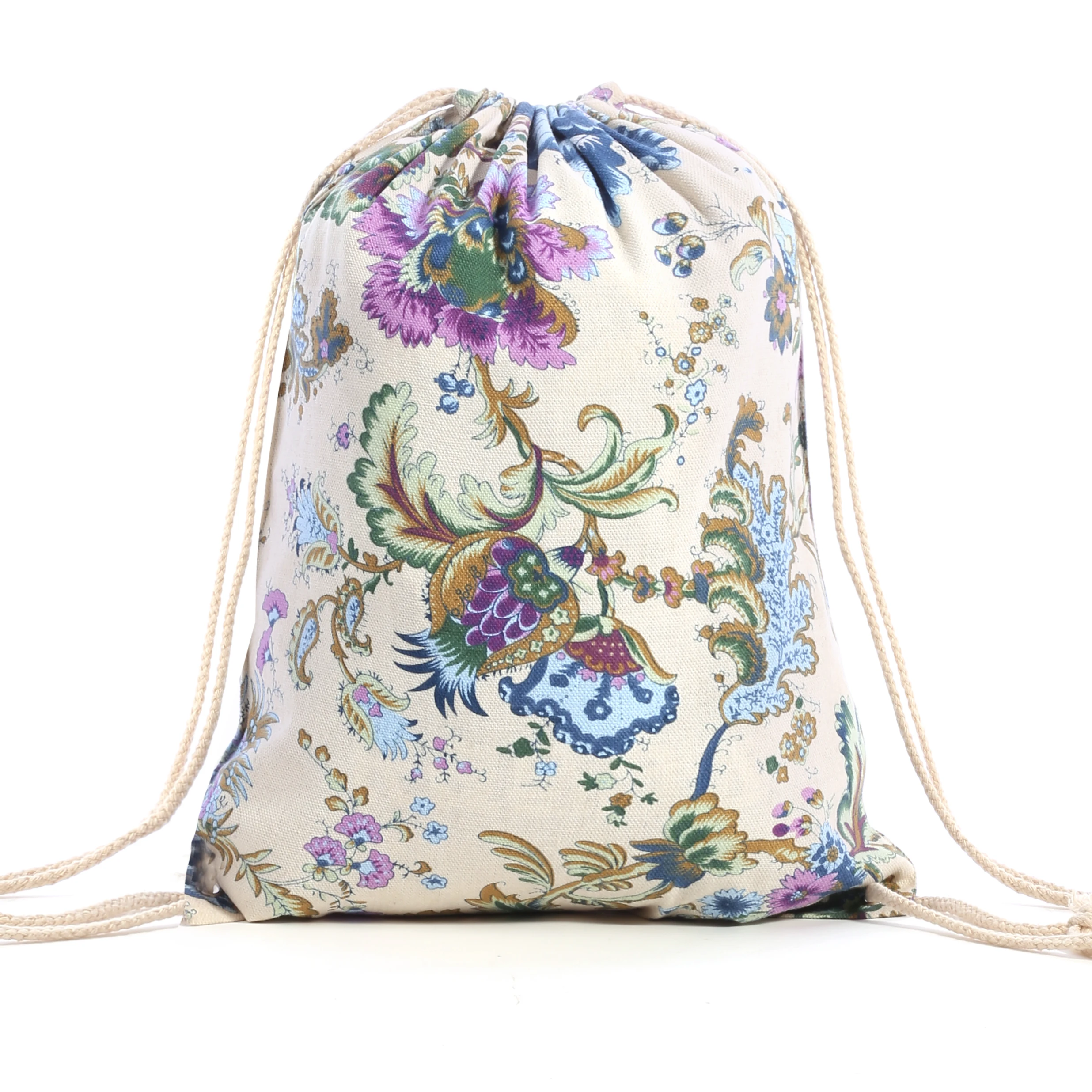 Cotton Drawstring Bag Print for Handbag Cotton Custom Silk Customized Logo Time Industrial Surface Fabric polyester