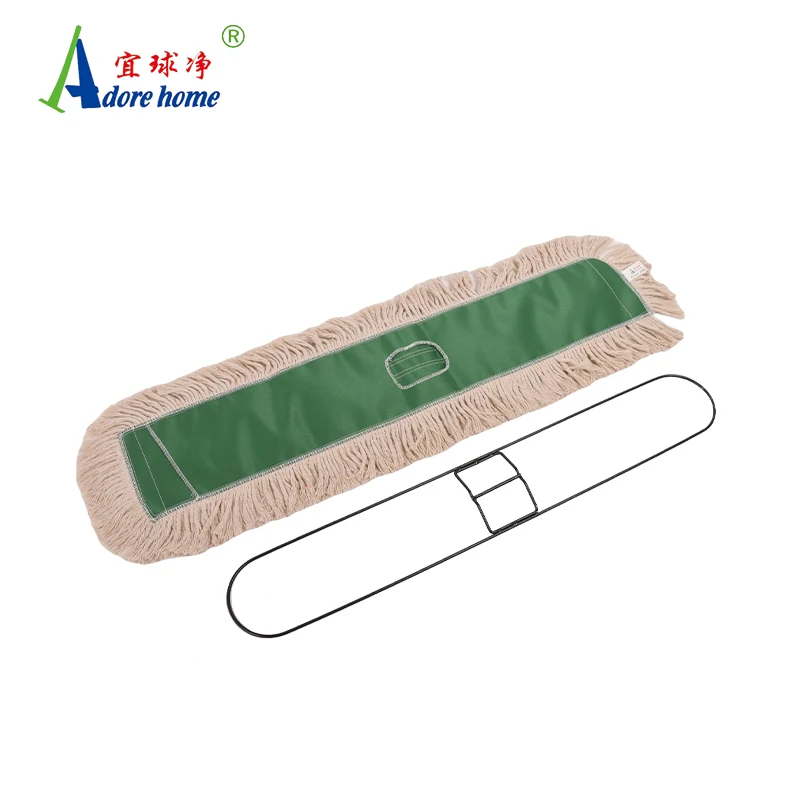 Good quality cotton flat floor mop commercial mop head popular in North America area industrial mop red blue green color