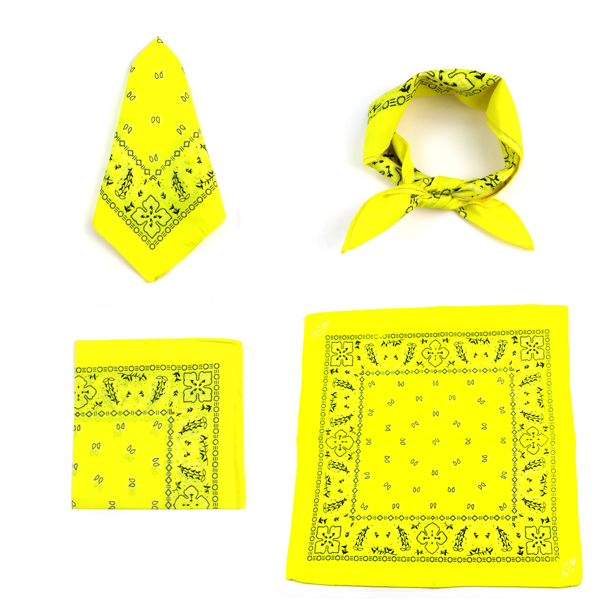 
cheap wholesale multi colors headwear scarf paisley polyester square printed bandana 