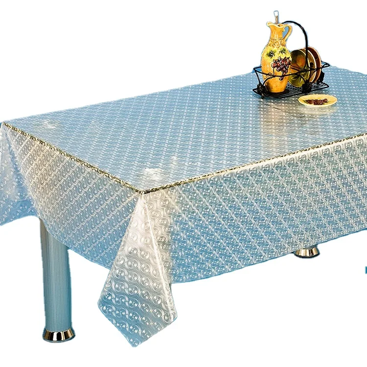 Прозрачная скатерть из ПВХ с принтом для офисного стола