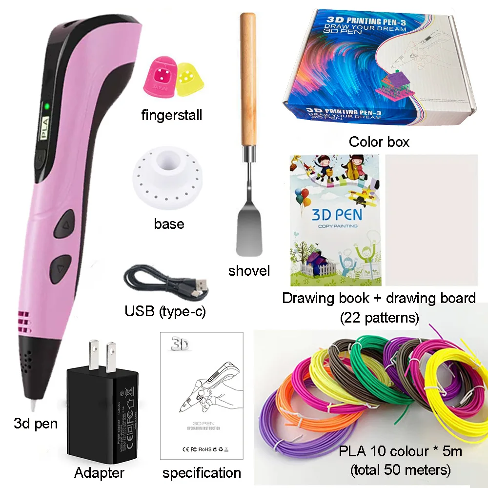 3d Pen Diy 3D drawing pen for kids Plastic ABS/PLA Filament Creative Toy Gift 3d Printing Pen