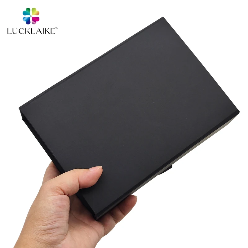 Custom Printed Cardboard Matte Black Box Plain Gift Jewelry Magnet Packaging Magnetic Flip Paper Folding Gift Box Manufacturer