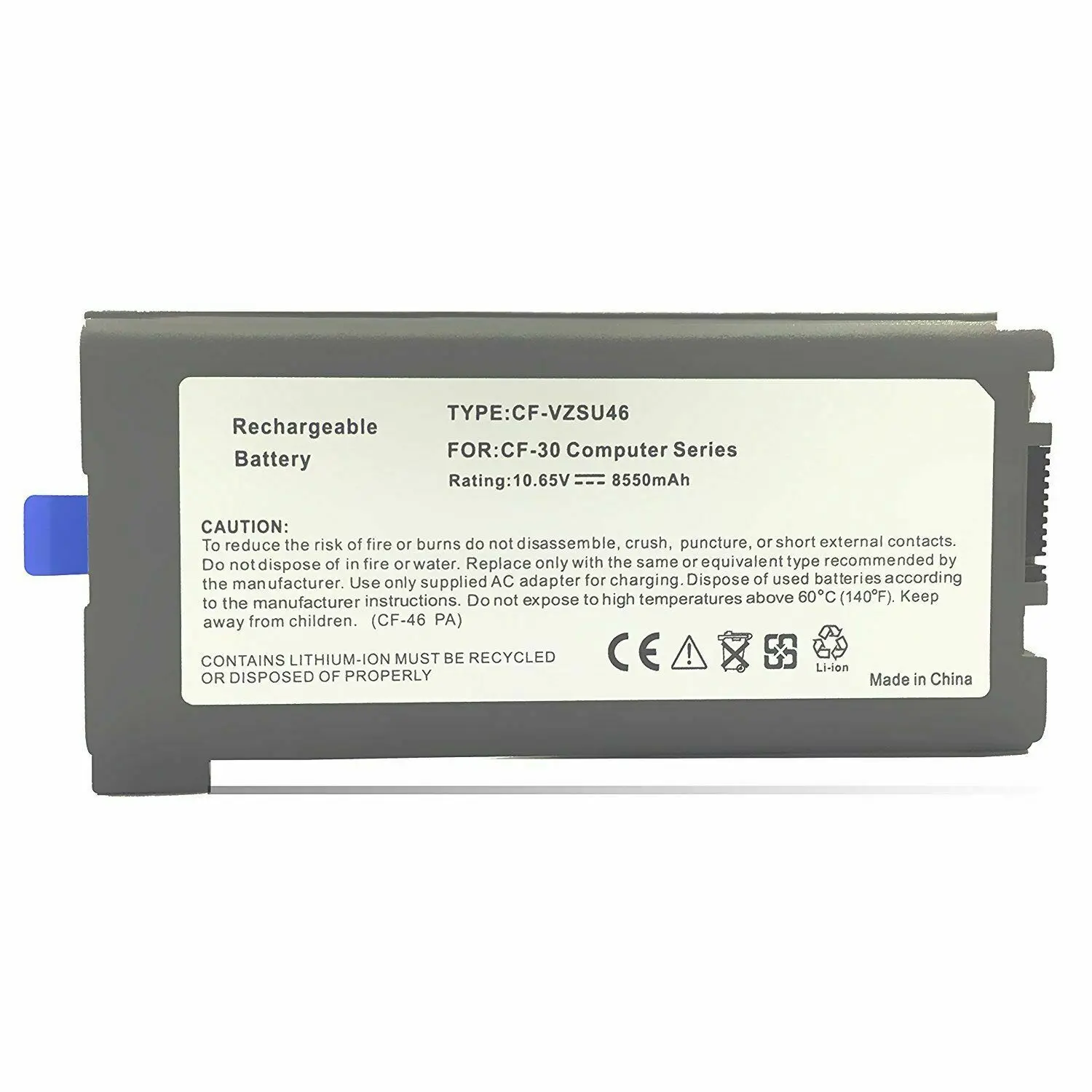 10.65V 8.55Ah Laptop Battery Replacement for Panasonic Toughbook CF-30 CF-31 CF-53 CF-VZSU46 CF-VZSU46S CF-VZSU71U CF-VZSU72U