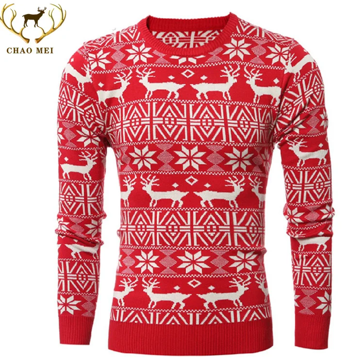 Высококачественный свитер, топы, мужские свитера, вязаный Рождественский свитер