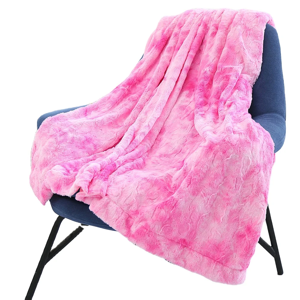 Hot Selling Factory Direct Cheap Thick Warm Tie Dye Plush Sherpa Fleece Safa Bed Throw Blanket