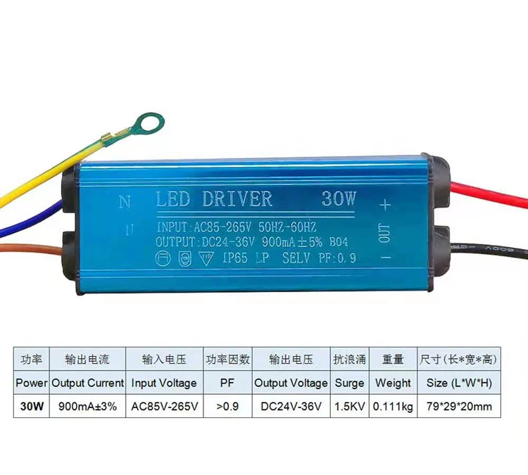 Led Driver 50w Dc 24V 36V 300ma Driver Led 50w 900mA 1000mA 1050mA 1200mA 1300mA 1500mA Water Proof Led Power Supply