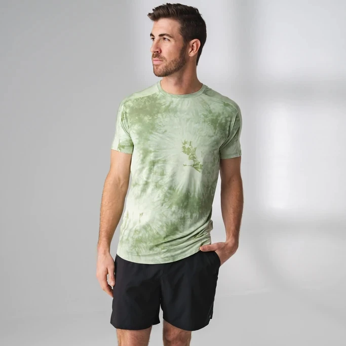 2022 New Design Wholesale Men Crew Neckline Raglan Sleeve Custom Logo Print Tie Dye T shirt