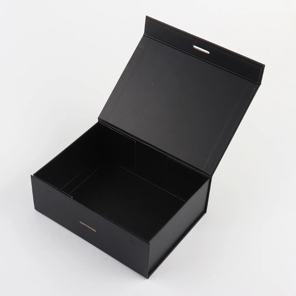 Factory Custom wig packaging boxes luxury Magnetic Closure Black Book Shape Cardboard packaging Gift boxes with foam insert