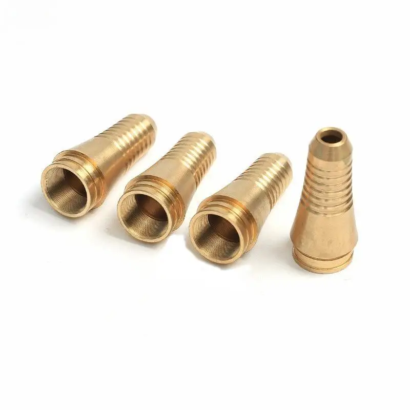 Good Quality Cheap CNC Lathe Components Turning Brass Cap Chrome Nipple Brass Fire Nozzle Straight Stop Valve Brass Drain Valve