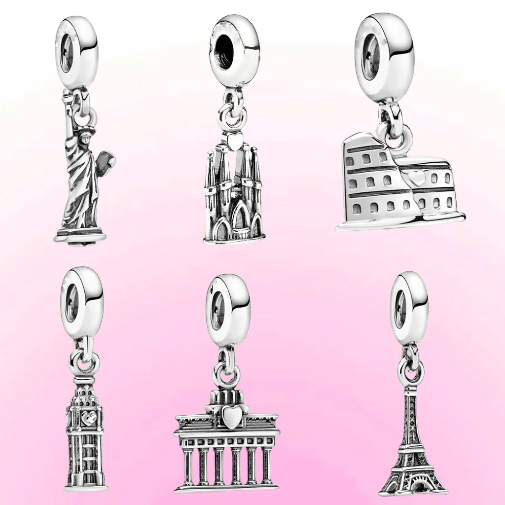 Global Travel DIY Bracelet Necklace Pendant Eiffel Tower Statue of Liberty Beaded Accessories