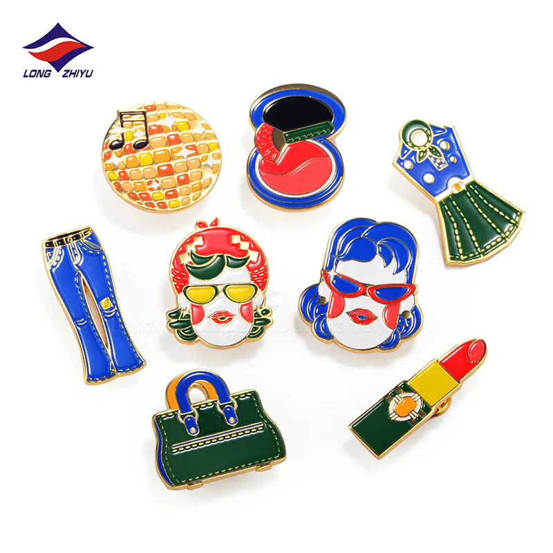 Longzhiyu Professional Custom Clothes Badges Mini Metal Crafts Soft Enamel Lapel Magnetic Pins for Clothes