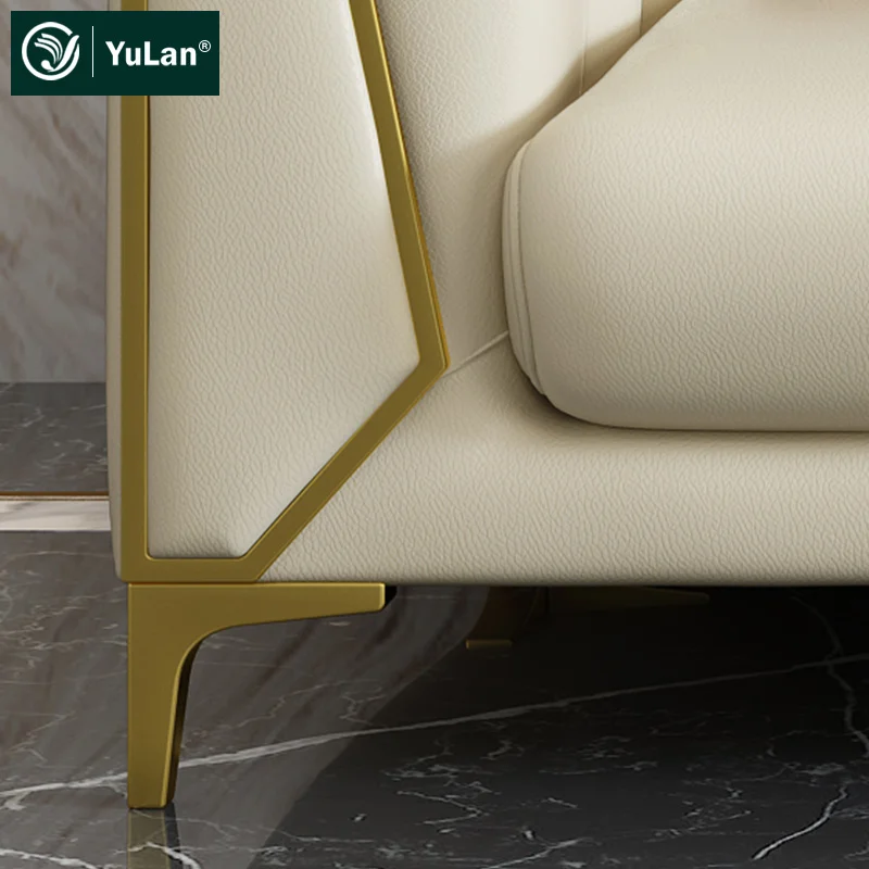 Comfortable Modern European Style Corner 1 2 3 Seater Leather Sofa