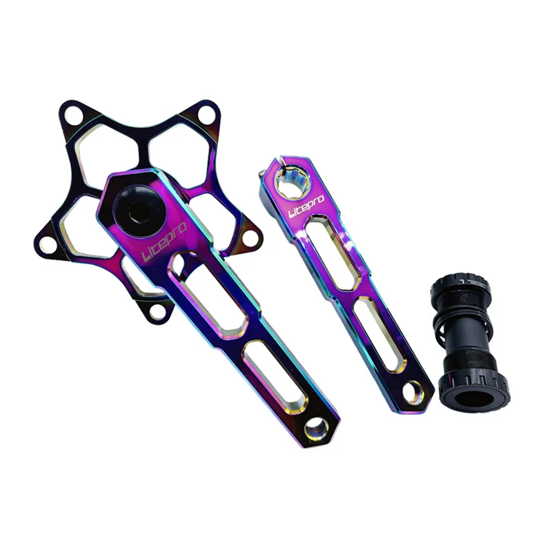 Litepro For Brompton Integrated Hollow 5 Claws Crank Folding Bicycle 170mm 130BCD Crankset Aluminum Alloy