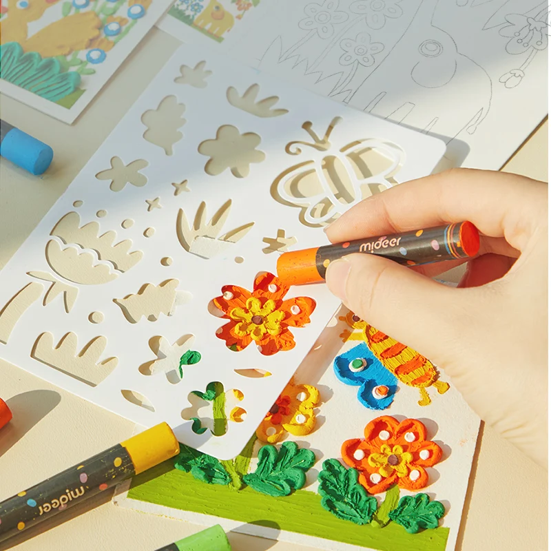 mideer MD1283 Oil Pastel Texture Kit - Springtime Blossoms  Child painting KID CRAYON