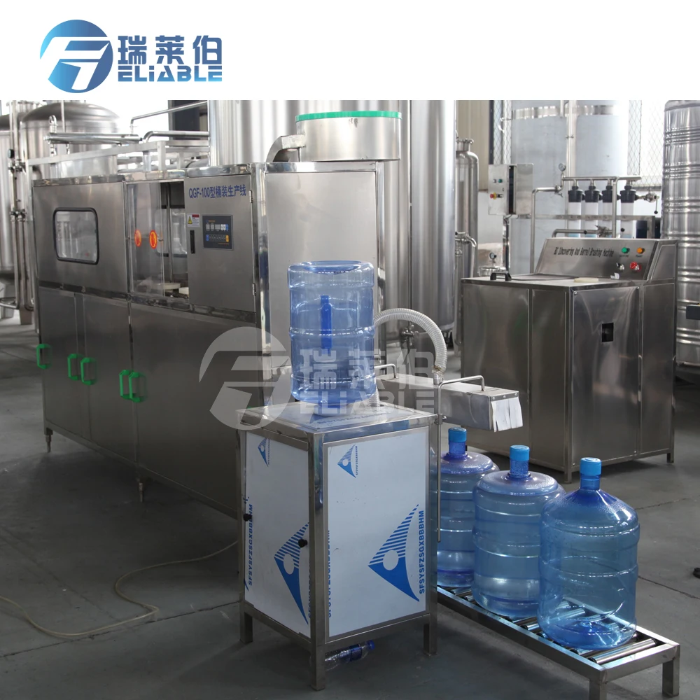Zhangjiagang reliable supplier 5 Gallon bottle pure drinking mineral water filling / bottling machine complete line price