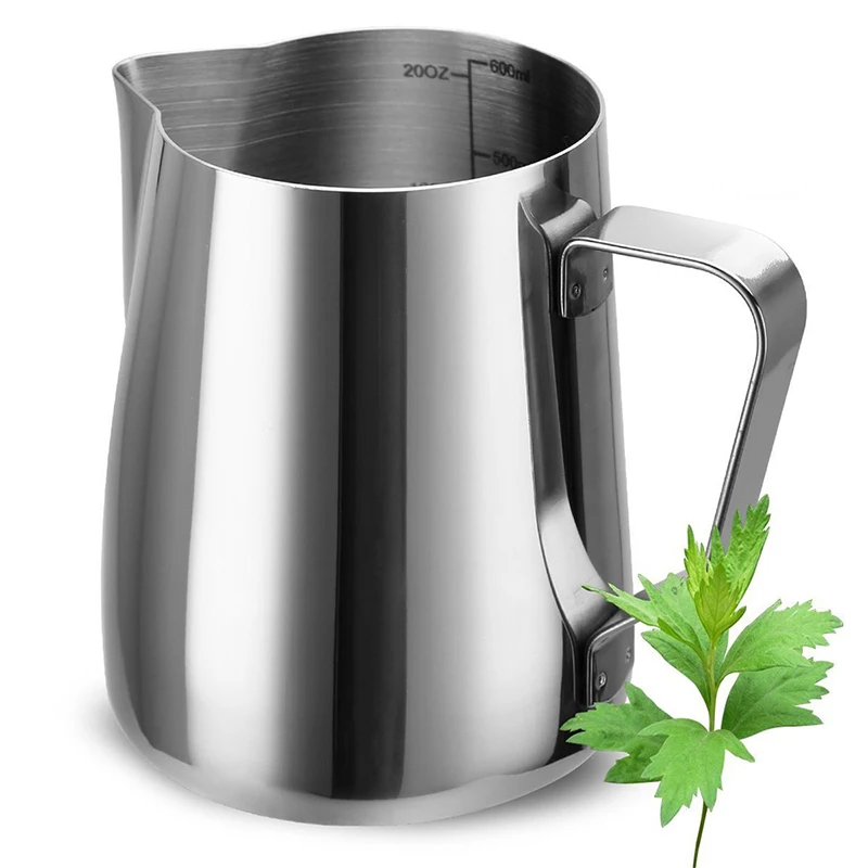 Milk Frothing Pitcher 12 Oz Milk Frother Steamer Cup Stainless Steel Espresso Cup