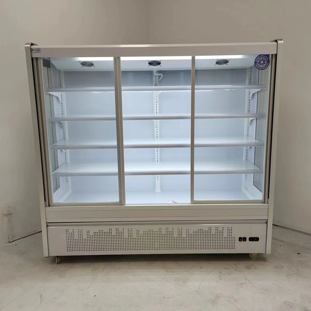 Thick Screen Printing Price Cooler Mini Freezer Fridge Refrigerator malatang Toughened Tempered Glass Door Clear Black Red White