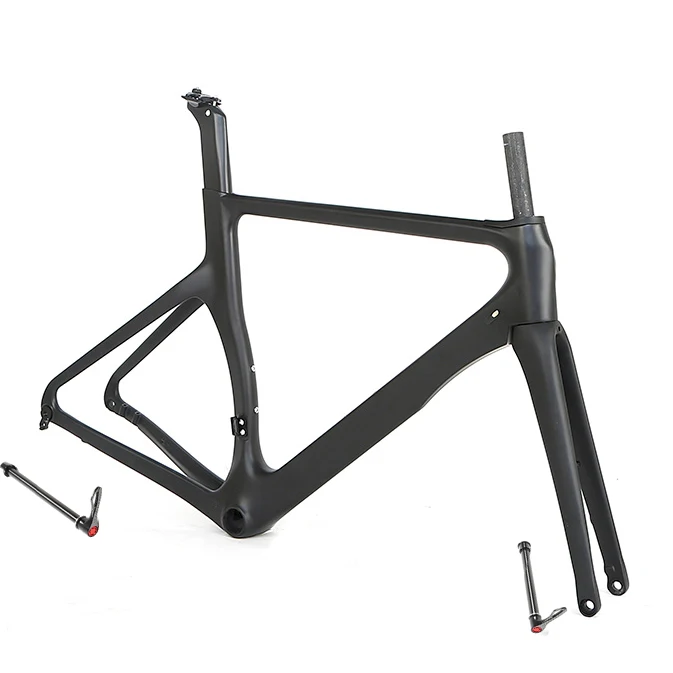 Matte Black 700C carbon frame road bike disc brake Aero design inner cables routing carbon Disc frame