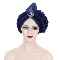 Pleated Mesh Turban Cheap Muslim Headwear New Arrival Fashion African Gele Headtie Outdoor Women 10colors 1pc/opp Protect 7 Days