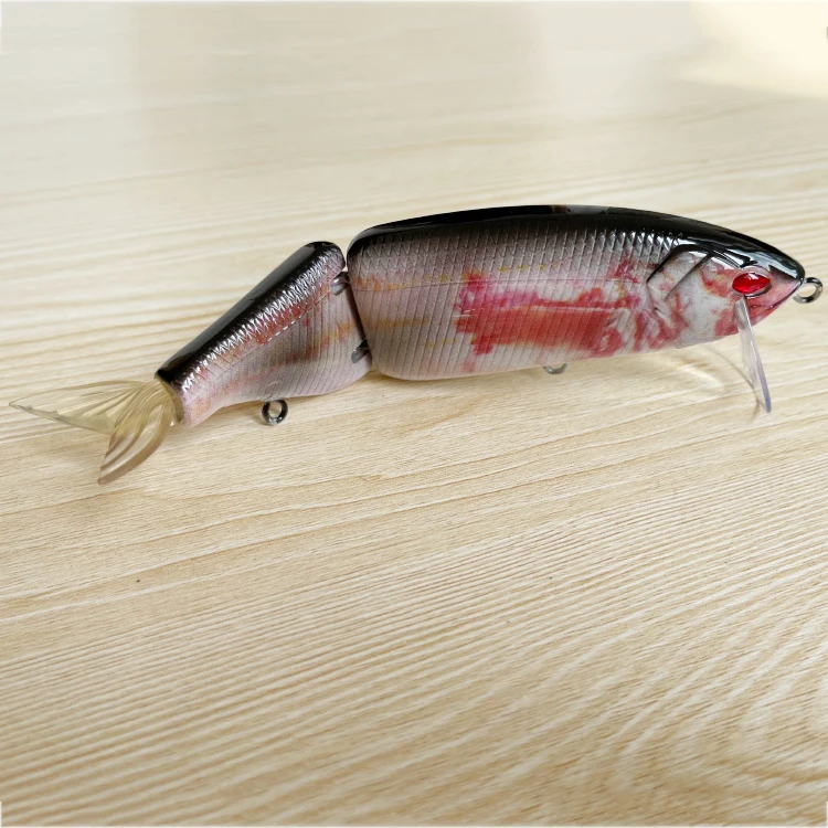 2 Jointed Bait Shad Glider Swimbait Fishing Lures 165mm 6.5inch 60g 2oz Hard Body Red Mullet Colour OEM Customizable ABS Plastic