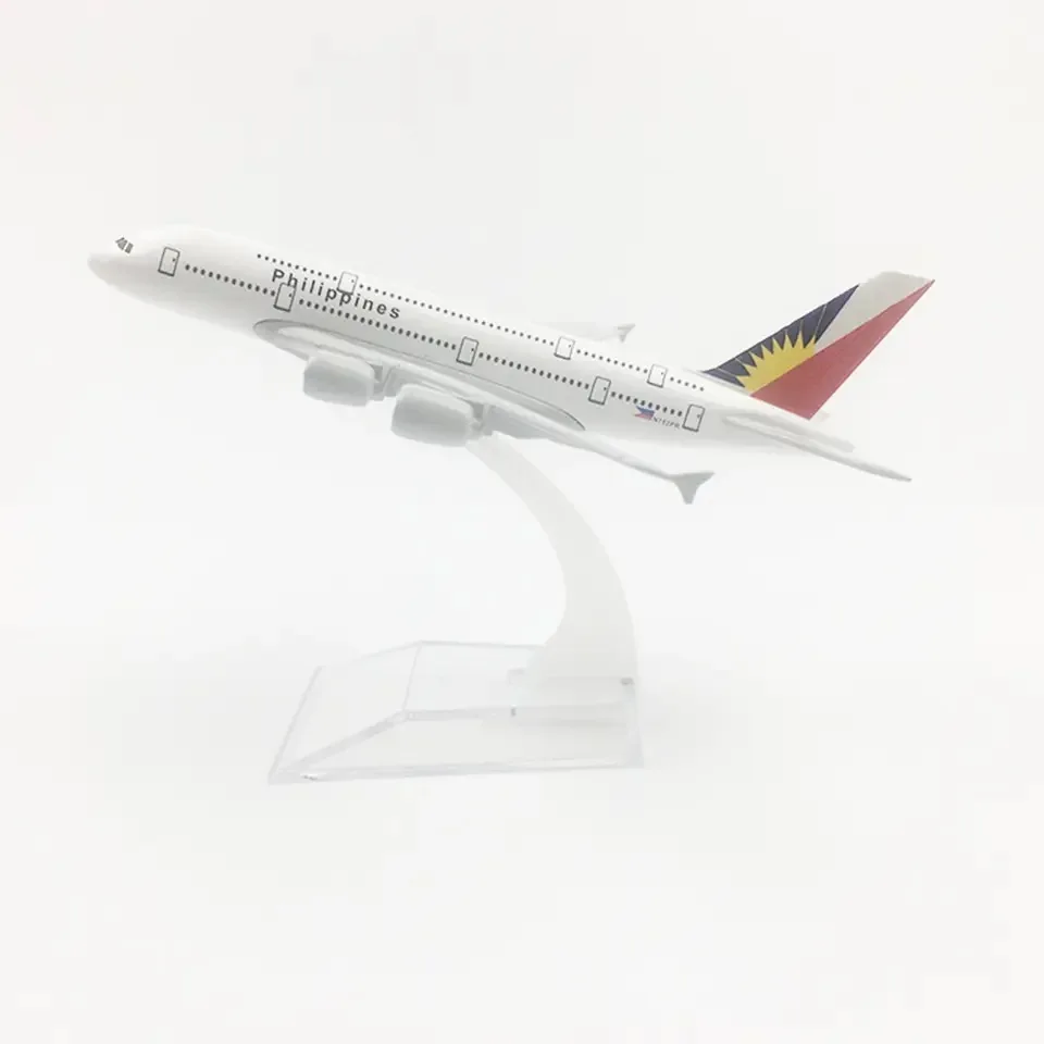 Модель самолета авиакомпании A380 Филиппины 16 см