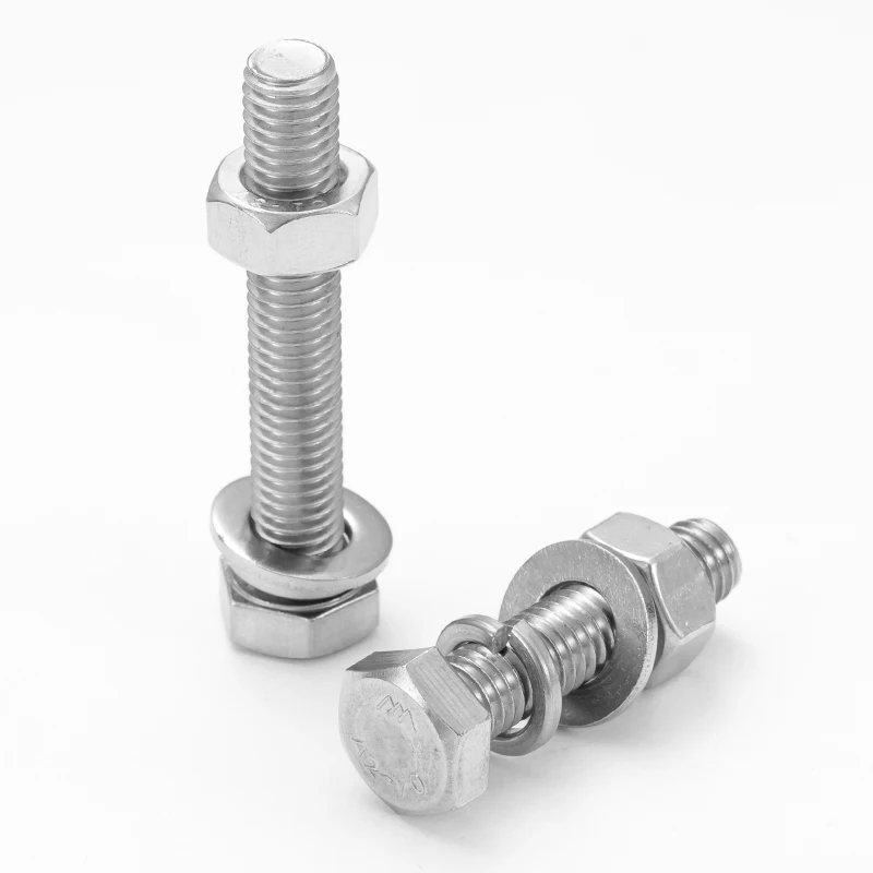 DIN933/DIN934/DIN125/GB93 304 stainless steel  hexagon full-thread bolt trim cartridge case