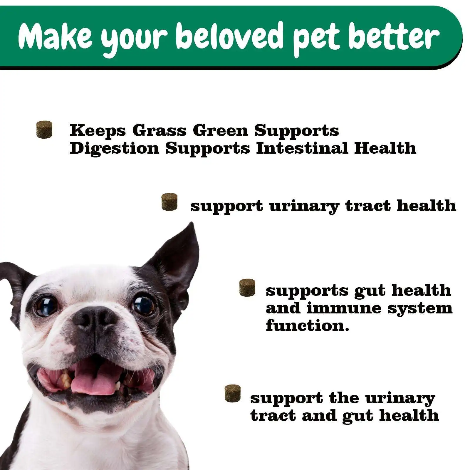 HANYUN Grass Green  Burn Spot Soft Chew For Dog Gut Stomach Intestinal Digestive Health Problem Health Supplement Mascotas