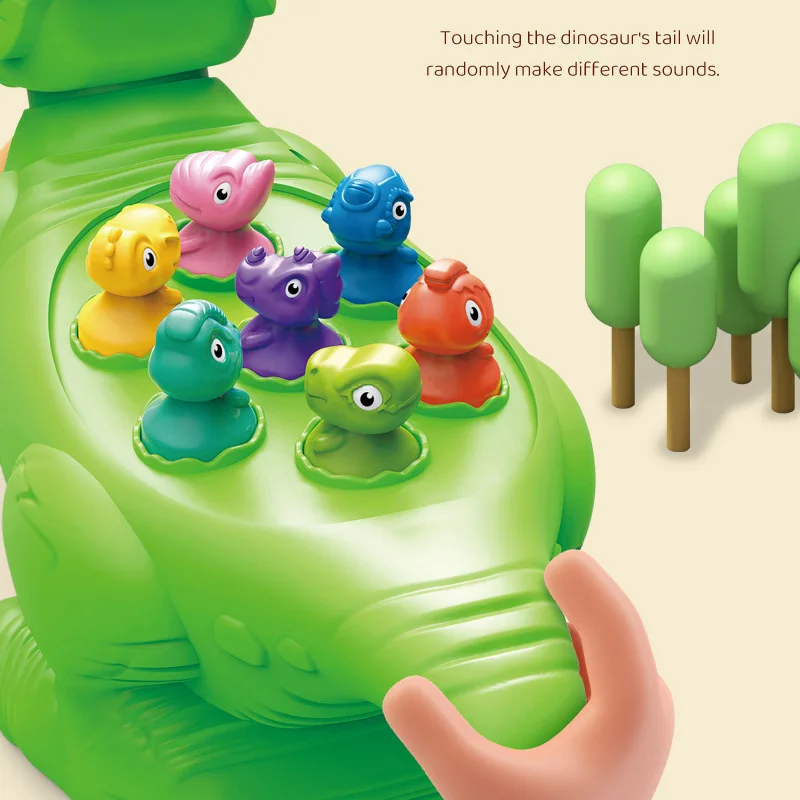 kids hand-eye coordination game toys interactive whack a dinosaur with light and sound Boys Girls Toys Mole Fighting Game
