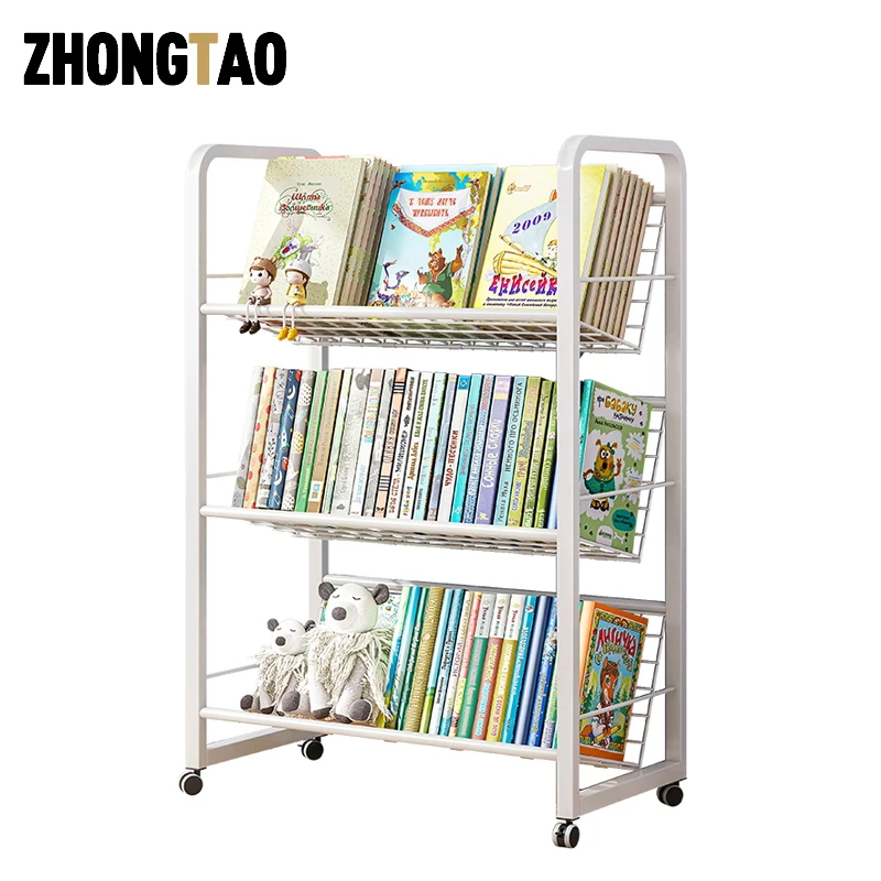 Home Floating Storage Open Bookshelf Book Shelves Industrial Iron Pipe Shelf Kids Children Bookcase