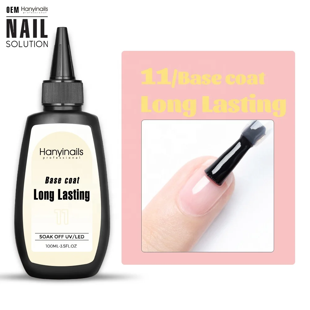 Wholesale oversized bulk High Shine Long Lasting Tempered No Wipe soak off UV 100ml top coat base coat gel polish Refill