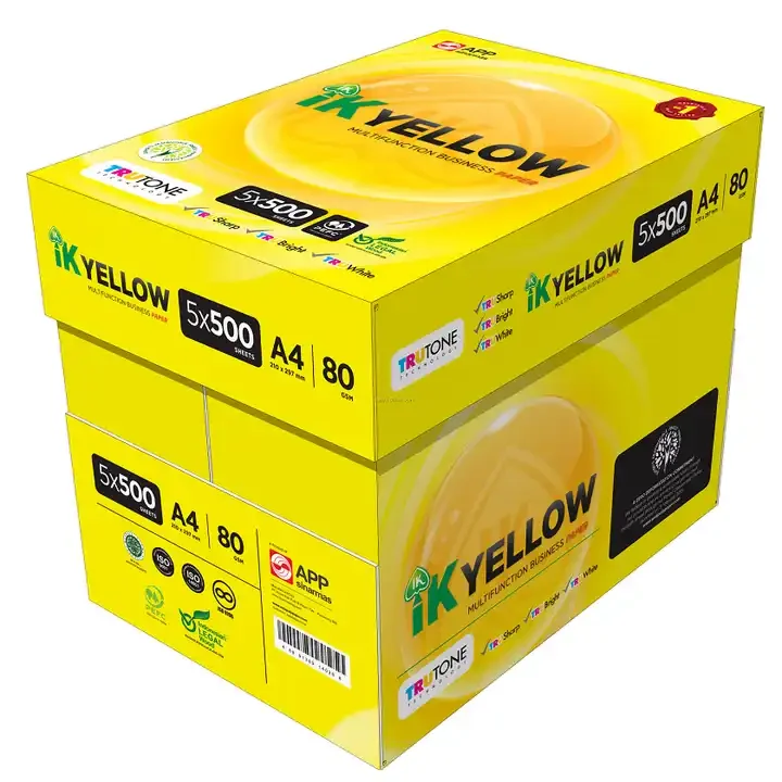 IK желтая копировальная бумага A4 Дешевая Бумага 70gsm 75gsm 80gsm