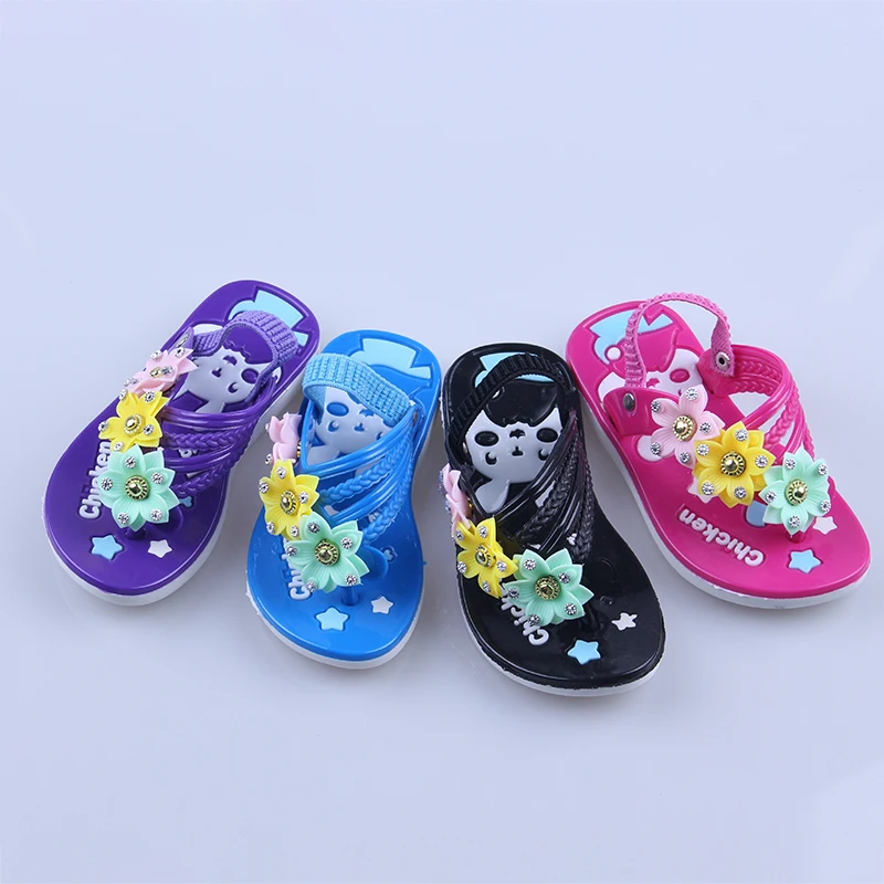 Charms Buckles fancy bunny flat sandals with underside baby sandals