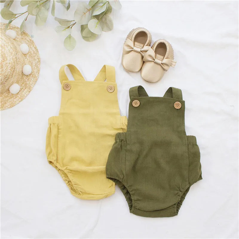 
Hot Sale Baby Clothes Organic Cotton Muslin Newborn Baby Wear Summer Pocket Design White Romper For Girl 