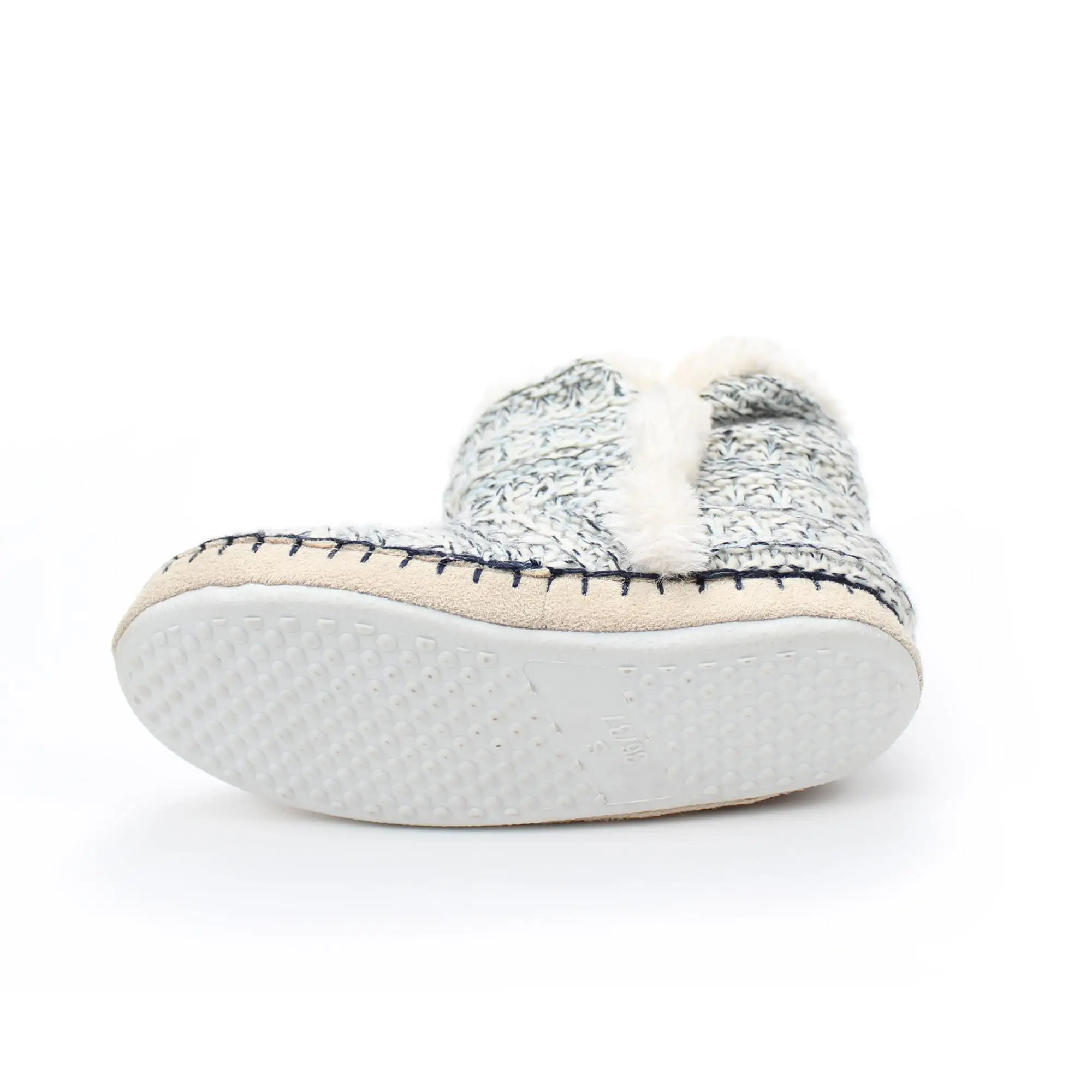 
knit two ball warm home woman TPR outsole indoor slipper boots 