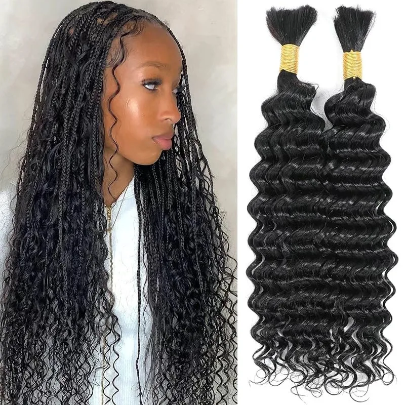 24inch 30inch Synthetic Deep wave  boho human hair braids