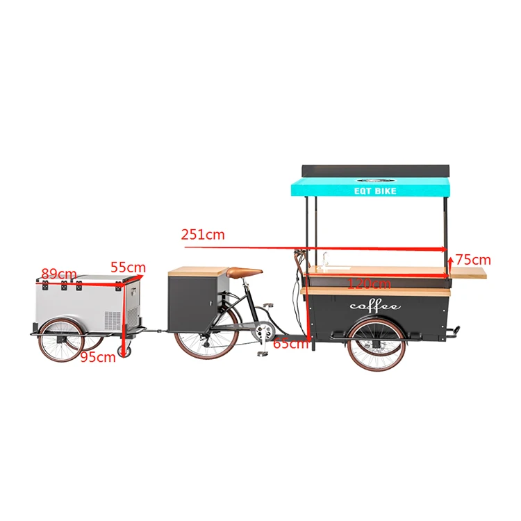 Multifunctional Electric Commercial Stainless Steel Coffee Bike Tea Bike Drinks Bike