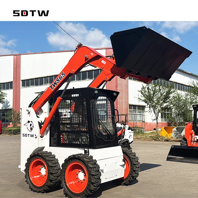 China TWS65 65HP Skid Steer Loader EPA Engine 4x4 Wheel Drive 1 Year Powerful Hydraulic Track 850kg 1200kg 1500kg 1 Ton Capacity