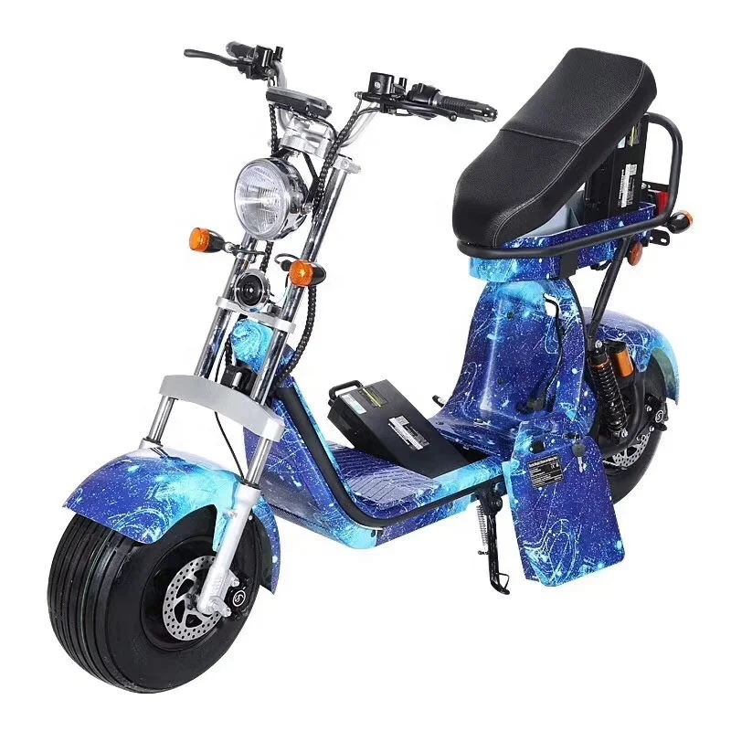 China Classic Popular Fat Tire 2 Wheel Electric Citycoco Scooter 1500w Adult Electric Motorcycle