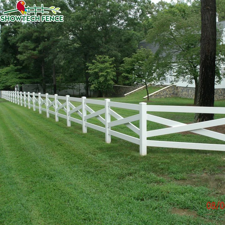 vinyl Crossbuck fence/ranch rail fence/4 rail horse fence