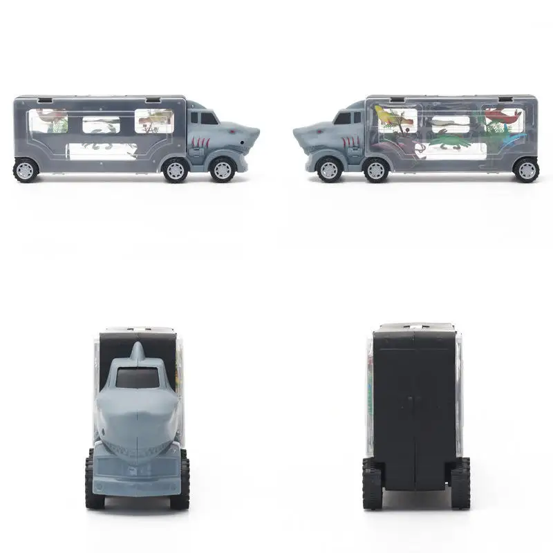 2024 Wholesale Cheap Plastic Animals Military Vehicle Toys Pretend Play Dinosaur Carrier Truck Vehicle With Dinosaur Figures