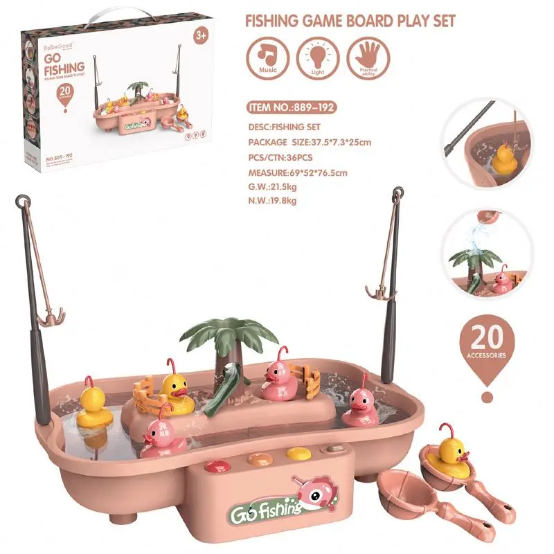 High Quality Light Music Water Toys Baby Electric Water Cycle Rotating Fishing Pool Toy Set