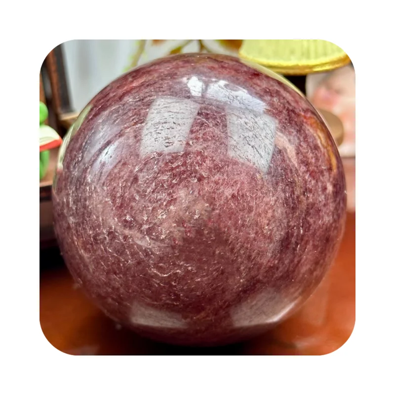 Wholesale best selling High Quality Natural Red Strawberry Quartz Sphere healing gemstone balls Gifts Crafts For Home Decoration