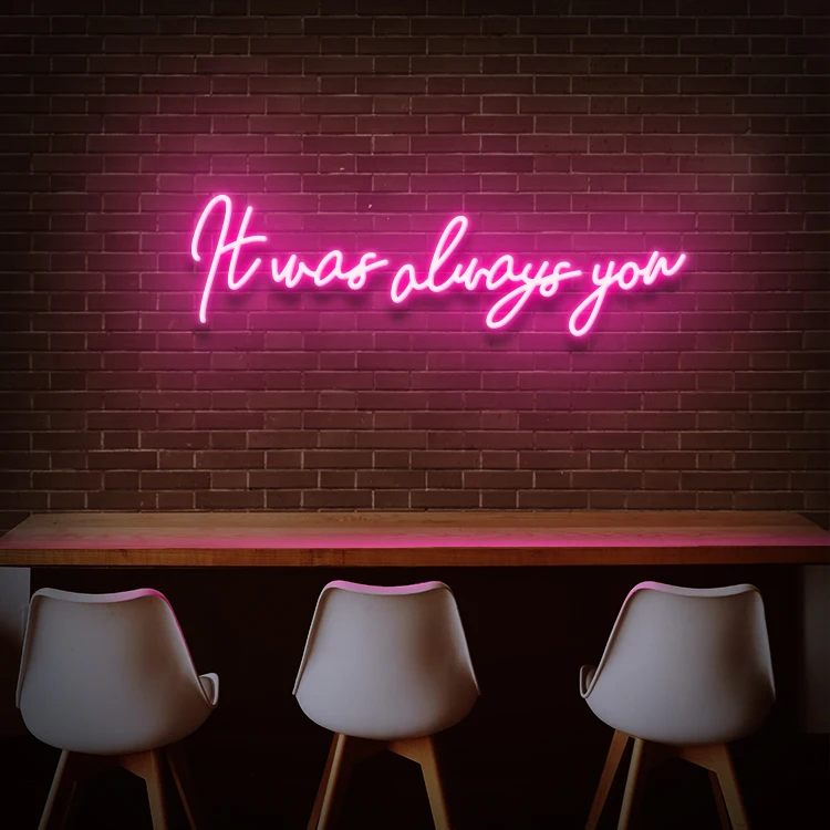 Koncept Drop Shipping 36inch It was always you  custom neon sign Neon Light Advertising Custom LED Neon Sign