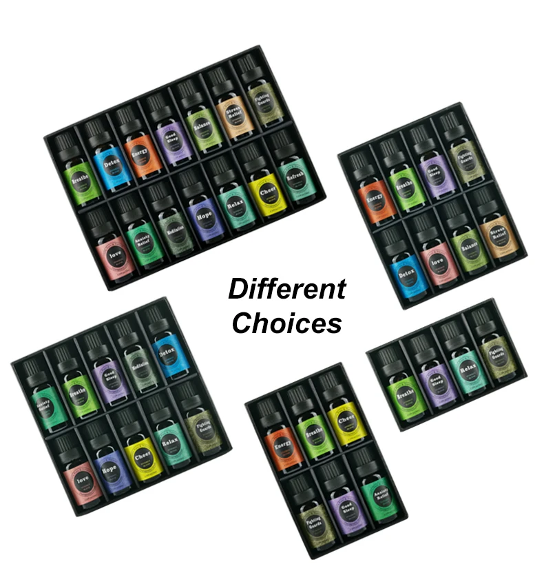 Organic Pure Aromatherapy Essencial Oils For Diffuser Relaxation 8 In 1 Essential Oil Set