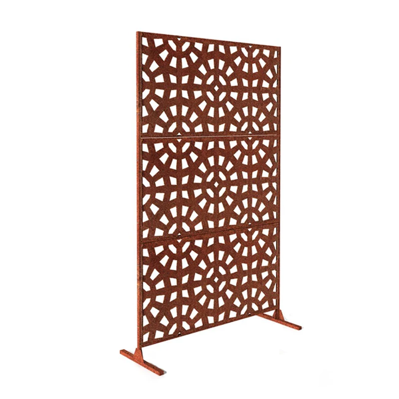 Cheap price Corten Steel  garden fences rusty steel laser cutting metal screens & room divider