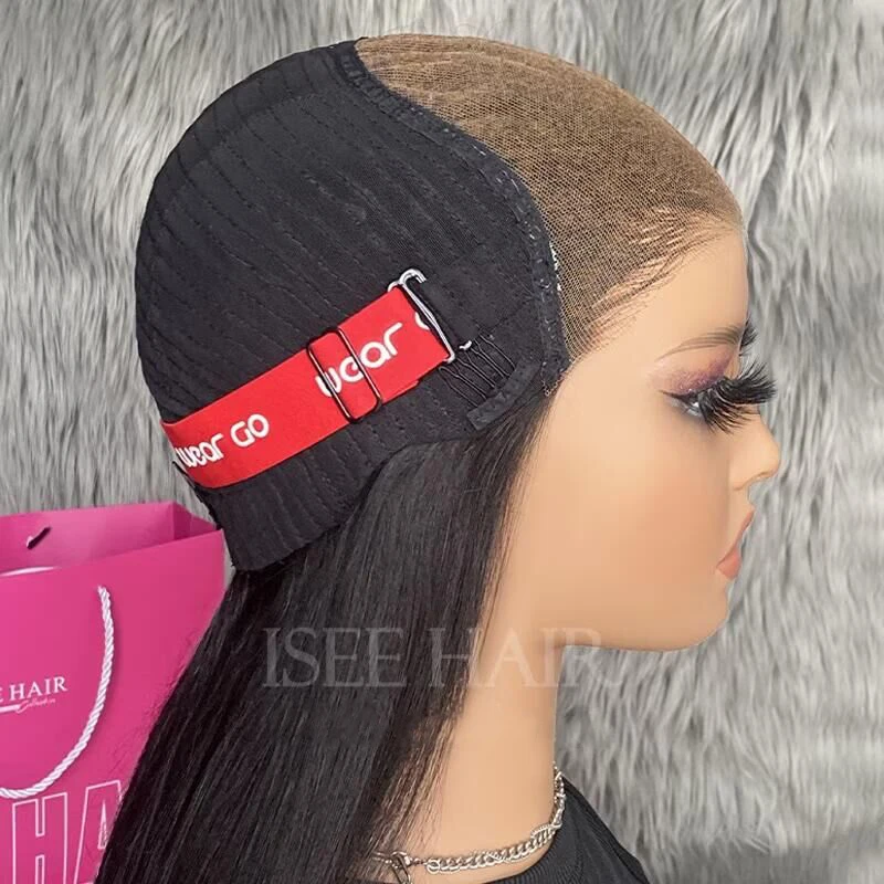 ISEE M Cap Wig 6x9 Big Lace Wear Go Glueless Wig Wholesale 3D Dome Cap Pre Cut Pre bleached Silk Straight HD Lace Wigs For Women