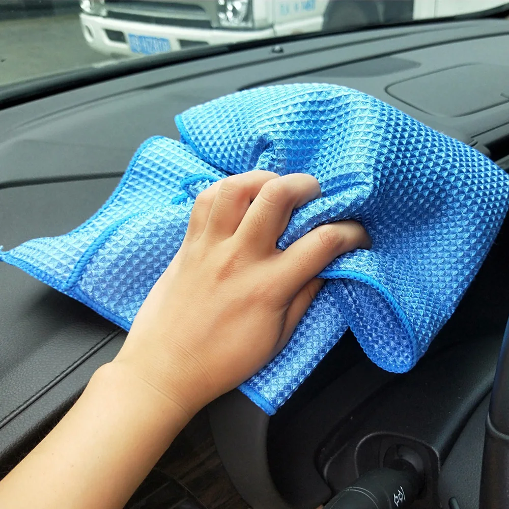 Water magnet microfiber waffle weave drying towel 40x40 smaller size and new style car detailing towel Super plush wash towel